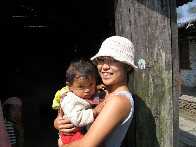 山小屋の赤ちゃんと