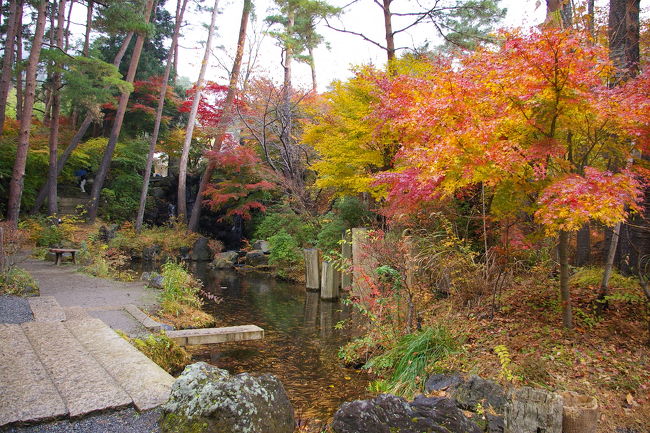 途中小さな滝もあります。