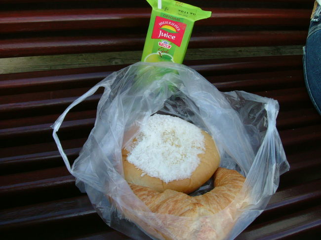 パン屋が見当たらず、お腹もかなり空いたので、スーパーでクロワッサンとデニッシュを購入。デニッシュは上の砂糖は甘すぎたけど、中のクリームはちょうどいい甘さでした。