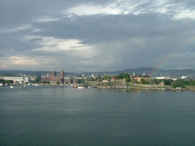 オスロ駅からの移動中に、にわか雨で結構濡れてしまいましたが、虹を見れたのでよかったです。