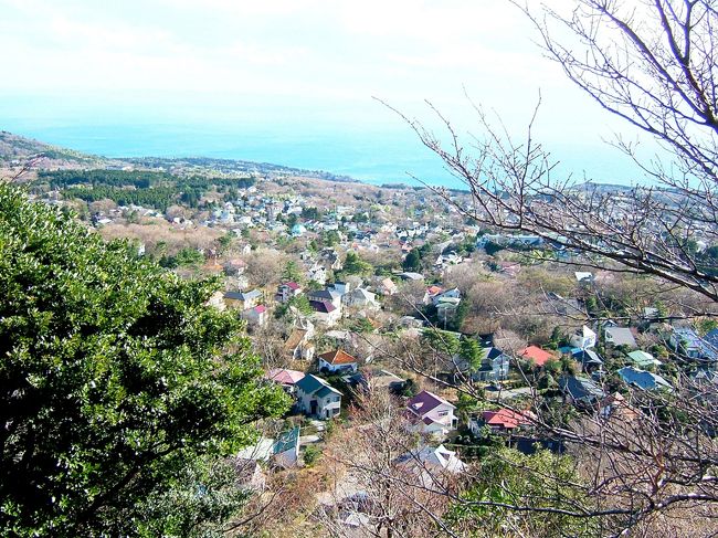 千葉→首都高速→東名高速→厚木→小田原厚木道路→熱海方面→国道135号→伊豆ビーチライン→熱海→伊東<br />朝も早い時間だったので、意外と空いていて6時出発で9時過ぎには伊東に到着。<br />これは伊豆シャボテン公園の駐車場からの景色。