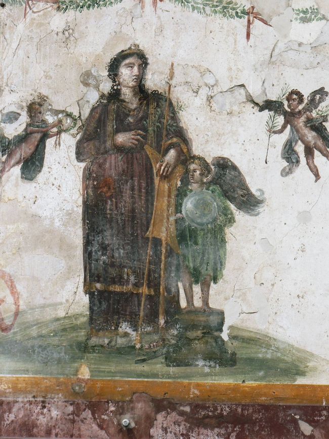 色彩が鮮やかなフレスコ画。