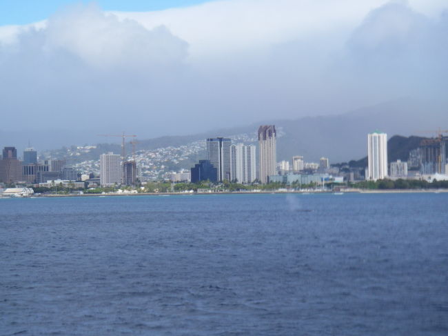 分かりにくいですが、クジラの潮吹き