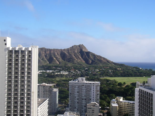 ホテルの部屋から望むダイヤモンドヘッド