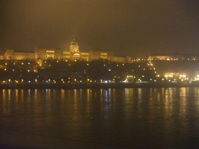 ブダペストの夜景。<br /><br />ペスト側から王宮を眺める