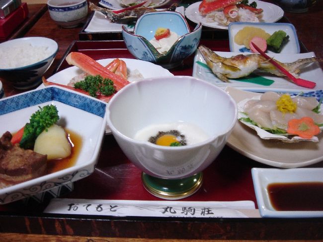 丸駒荘の夕食。<br /><br />豚の角煮が美味しかった。