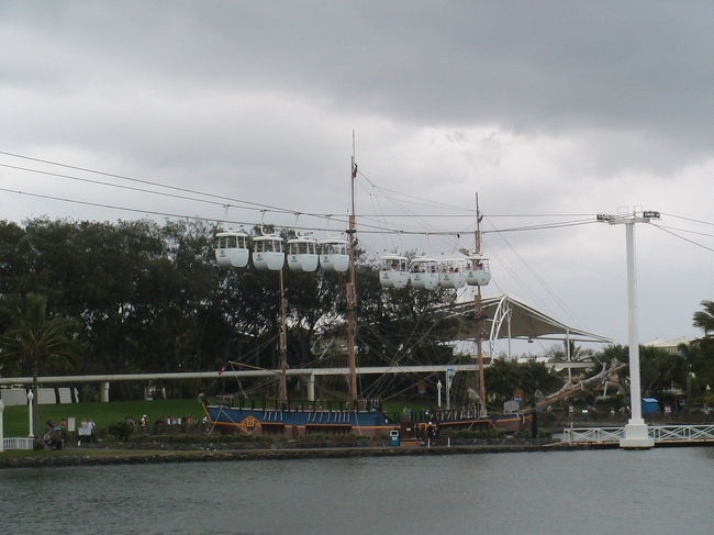 ゴンドラで端から端へ移動できます。