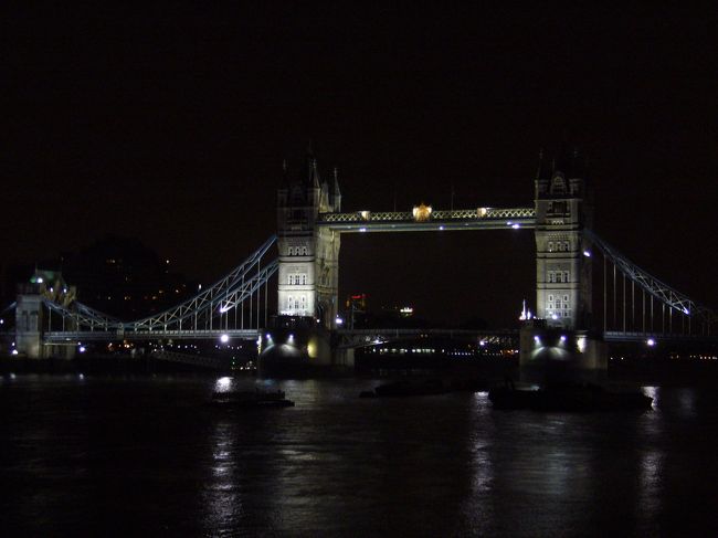 夜のタワーブリッジ。12月の寒い中でひときわ美しいものに見えました。