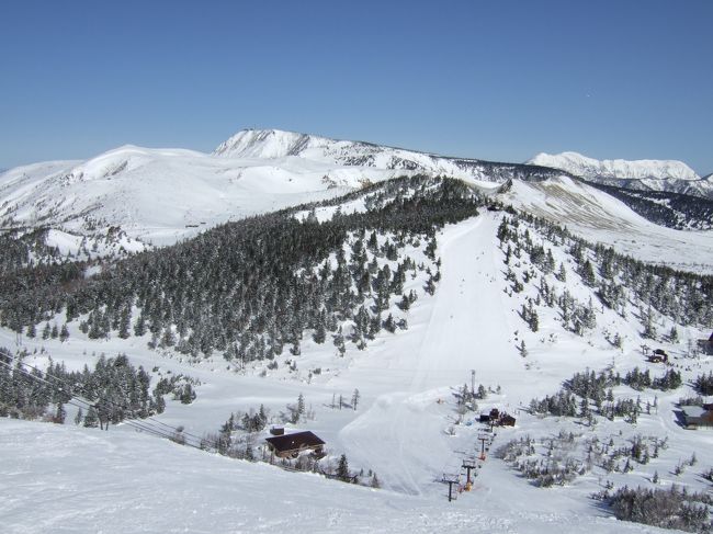 遠の峰ゲレンデのむこうに横手山