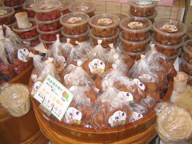 梅会館で買い物をしました。<br />梅干しにも、いろいろの種類のものがありました。