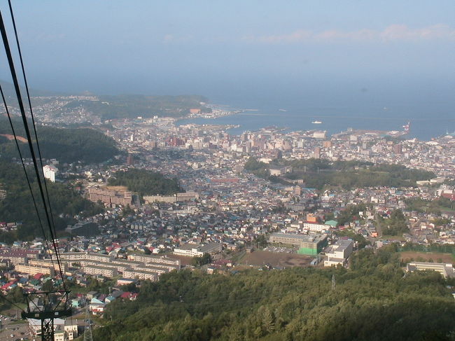 天狗山ロープウエーに乗り、山頂から小樽市街を展望しました。<br />天気が良かったので街全体がとてもきれいにみえました。