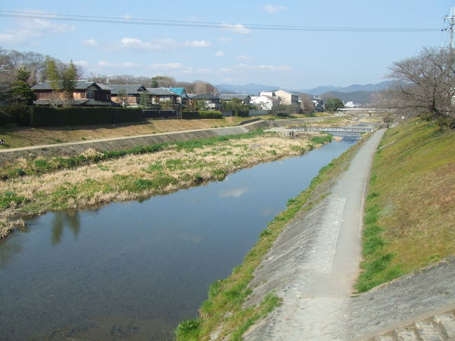 橋の上から鴨川を眺める。<br />のどかでいい風景です。