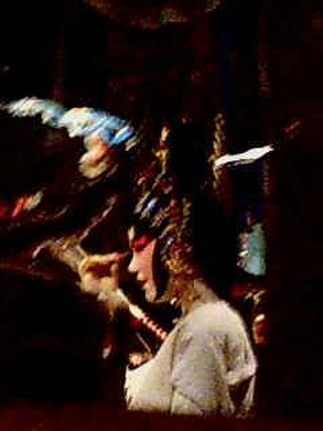 京劇風な昔ながら伝統舞台。これも実物大で再現されており、舞台裏も見れます。<br /><br />マネキンですが、ちょーリアル。