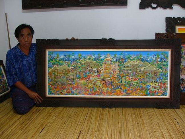 バリ島の絵画　大作　油絵 バリ島の絵画 大作