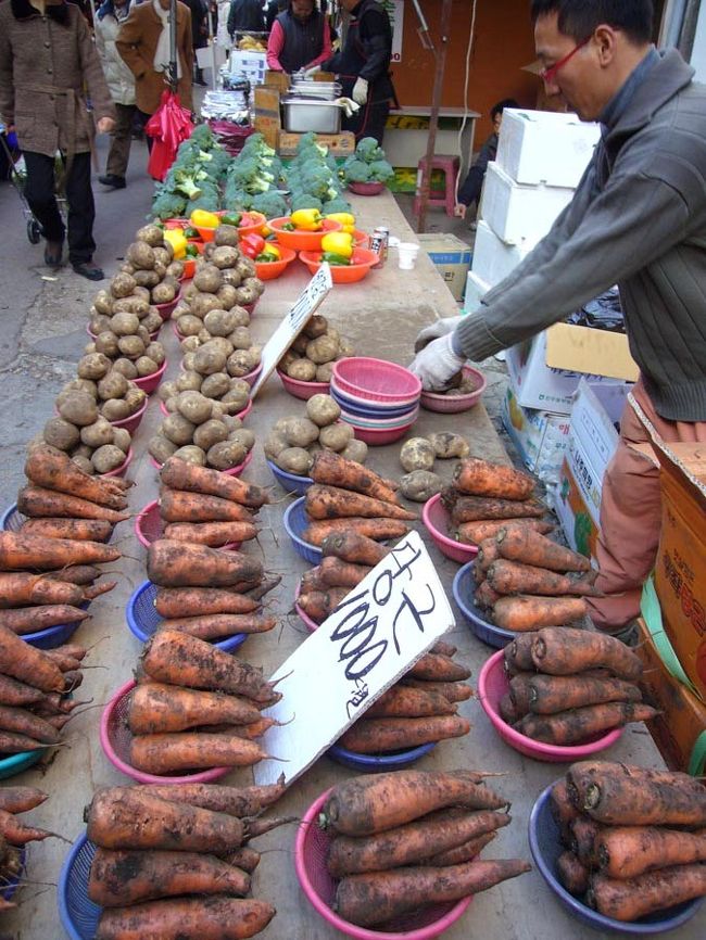 泥つきの、人参、じゃが芋。産直って感じですかね。