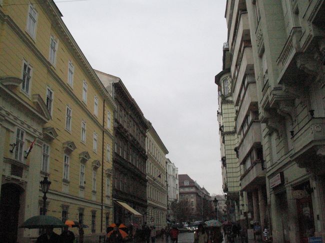 エリザベート橋付近から、ヴァーツィ通りを南下しました。<br /><br />ヴァーツィ通りは高級ブティックやみやげ物店が建ち並ぶにぎやかな通りです。<br />