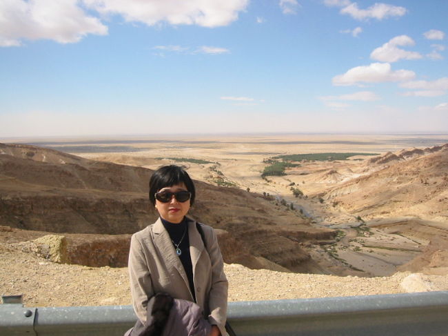 場面が変わります、展望台より。<br />オアシスからオアシスまではこのような水と風に侵食された峡谷が所々に有ります。