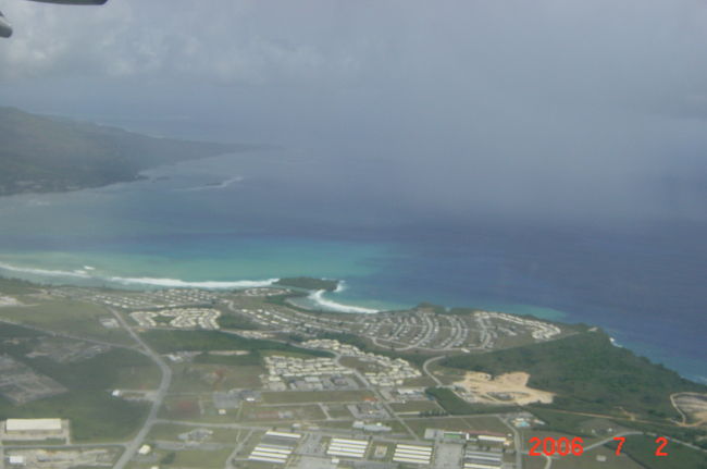 グアムが見えてきた！<br />もうすぐ着陸