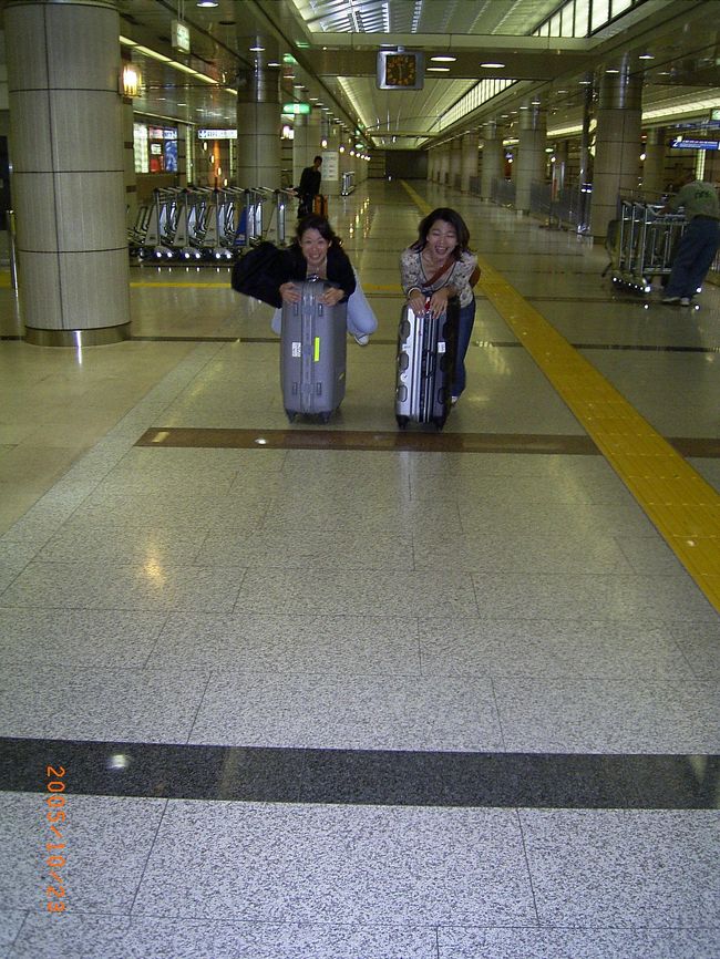 成田空港第1ターミナルにて。<br /><br />スーツケースを転がしていると<br />どうしてもやりたくなっちゃうんだなッ！<br />