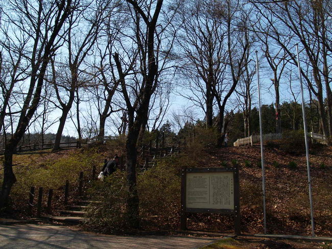 長い段だら坂を登っていくと、丘の上に二つの十字架があります。<br />