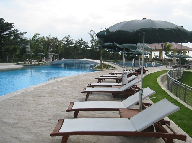 温水プールもあって、寒かったから温水に入りました。