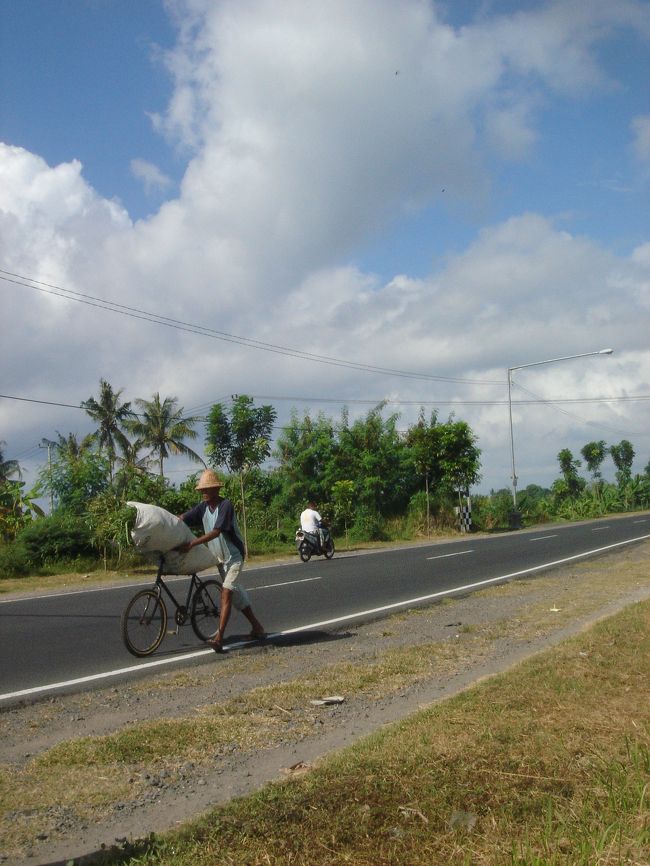 このホテルはポイントからちょっと遠いため、ダイビングショップの車で移動。<br /><br />（航空券とのパックだったので、このホテルしか空いてませんでした…）<br /><br />こんな道を、ひたすら走っていきます。