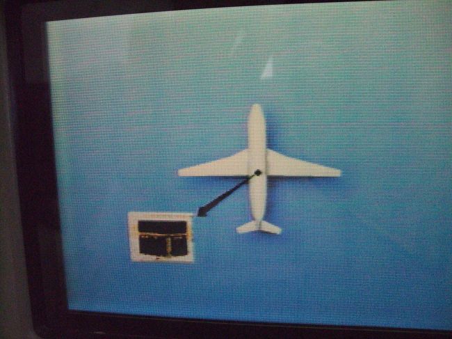 エミレーツに乗るとおなじみの「聖地はこっちサイン」。よくは分かりませんが、お祈りの頃合になると放映されるのでしょう。その都度あたりを見回して見るものの、今のところお祈りの姿を見かけたことはありません。もっとも、日本航路で、まわりのほとんどは日本人ですから当たり前の話なのですが。<br />