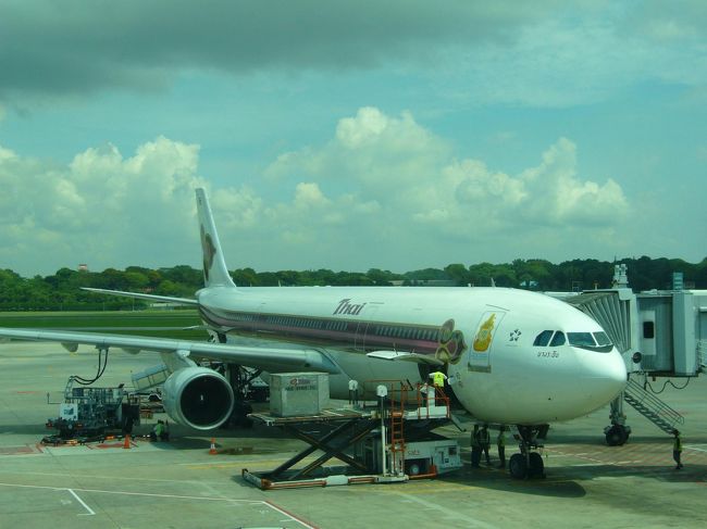 DAY1:シンガポール→バンコク<br /><br />今回はTG(タイ国際航空)を利用。<br />…久しぶりにバジェットエアー以外のエアラインに乗れることに、感激…
