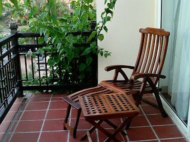 ﾎｲｱﾝ2日目の朝、疲れていたにもかかわらず朝早くに目が覚めてしまいました。ﾍﾞﾗﾝﾀﾞはこんな感じ♪