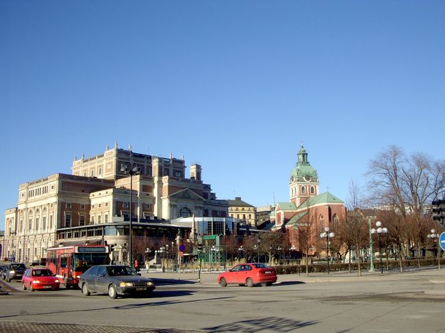 カール１２世広場付近の街並みです。