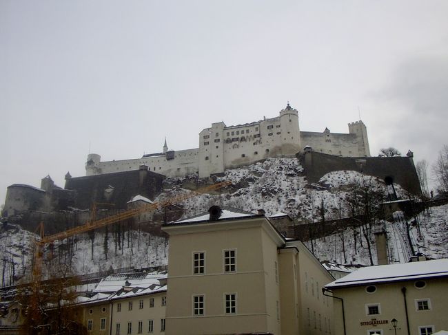 レジデンツ広場から見上げた城塞です。ケーブルカーもありましたが、歩いて登りました。