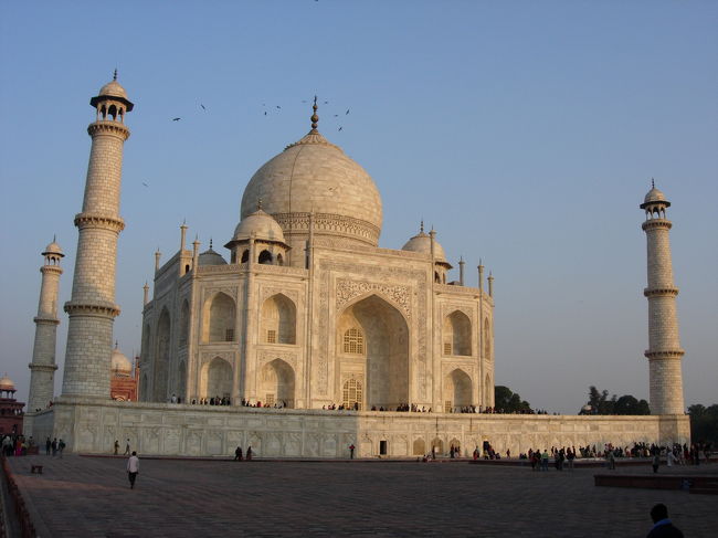 Taji Mahar, Agra.  Jan.23<br />ベストタイムは、15時から18時。金色→白→ピンク、と光の変化が楽しめる。日没前、金色の屋根がキラキラ輝くアングルがある。