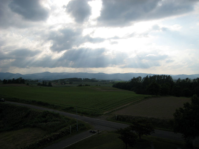 北西の丘　展望公園<br />逆光ですが、太陽の光がいい感じにとれまた。