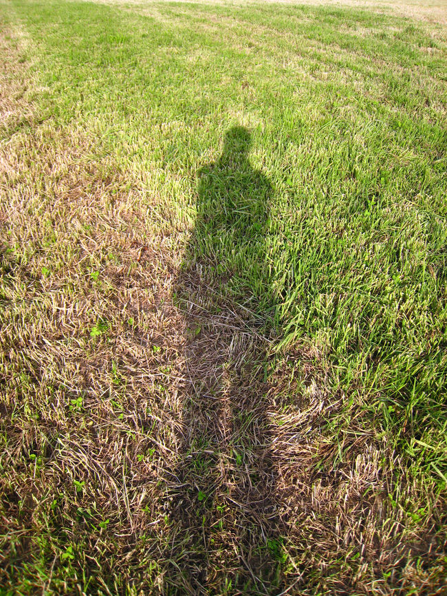 自分の影<br />こんなに足が長かったらいいなー