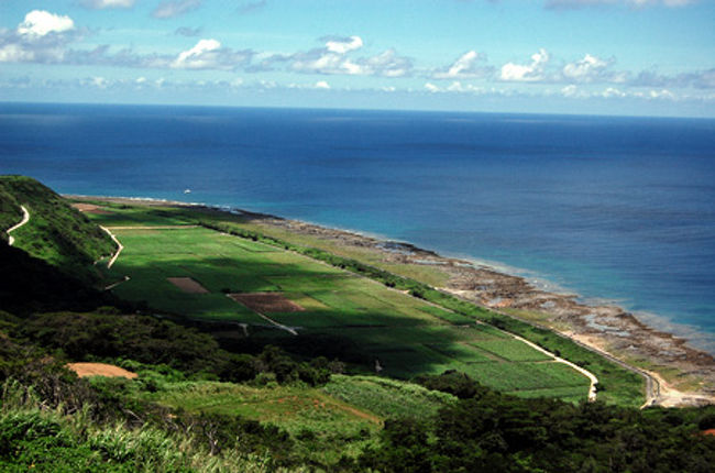 ＠久米島<br /><br />比屋定バンタ<br /><br />さとうきび畑が本当に多い！