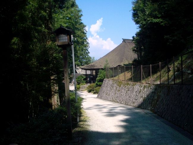 ■想い出さがし奈良１１５０ｋｍの旅<br /><br />●吉野如意輪寺<br />　山門を入ると正面に寄棟造檜皮葺きの如意輪堂（本堂）があり、左方に庫裏、宝物殿、一段高いところに多宝塔があります。