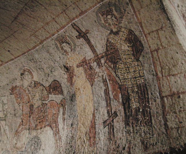 ギョレメ野外博物館の洞窟壁画。