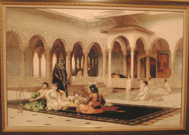 絨緞センターに掲げてあったトルコ風呂の絵。<br />