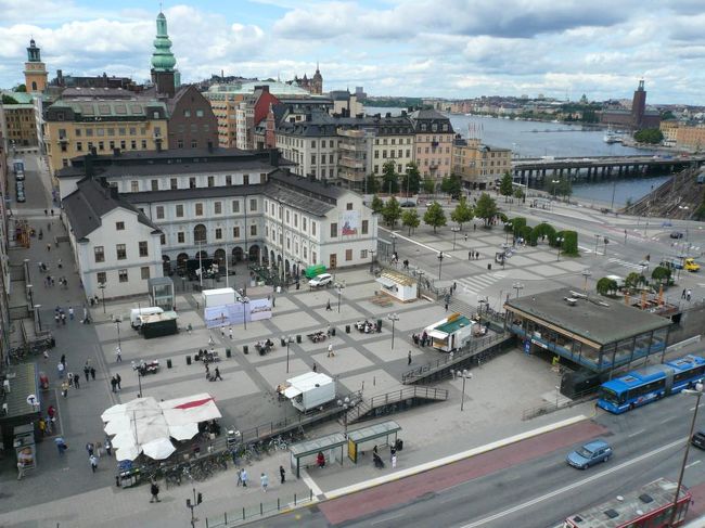 Slussen駅前広場。 