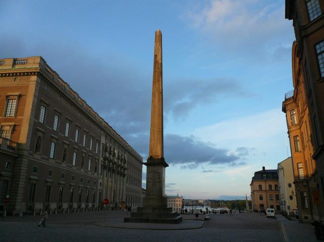 夕暮れのSlottsbacken。 