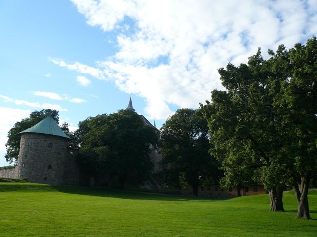 城の中も緑が豊富で、こちらから見ると森の中の城の様に見える。  