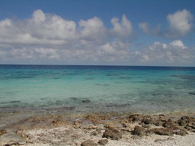 大きな環礁なので、ラグーンとはいえ、<br />対岸は全く見えません。<br />晴れていると、ランギロアの濃いブルーの海が見れます。