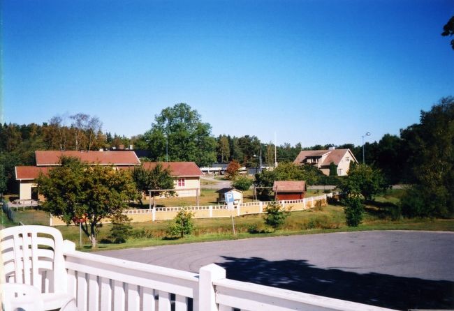 Korpoの中心のKahvilaからの景色。ここでコーヒーをゆっくり飲む。