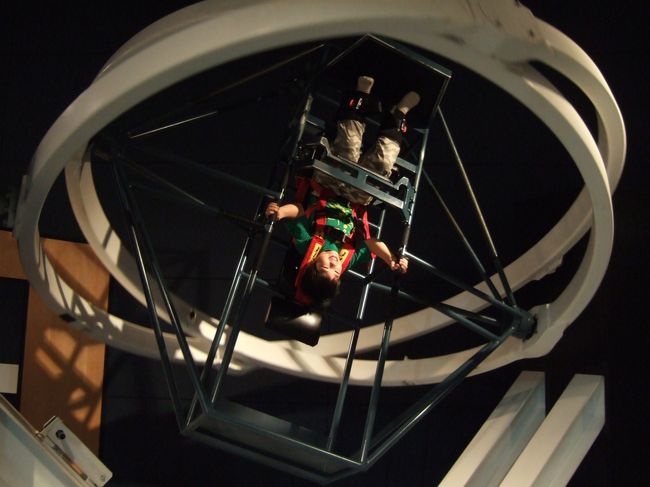 これは宇宙遊泳体験！<br />ぐるぐるぐるぐる３６０度回る。。。<br />絶対私には無理。<br />Ｓ君によると「怖くなかったけど体の自由がきかんかった！」