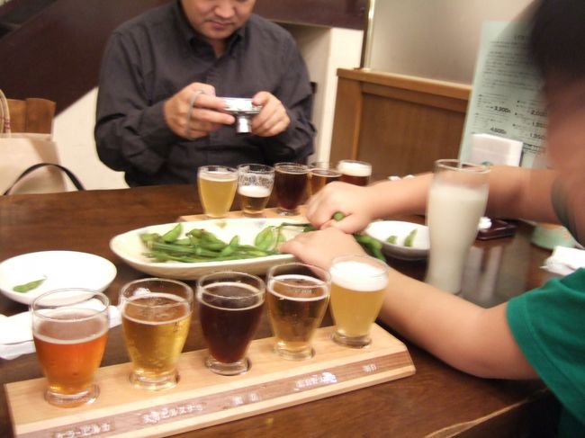地ビールの飲み比べセットをたのみました。<br />枝つき枝豆もおいしかった。じゃがいも料理もお肉も、食べるものみんな◎