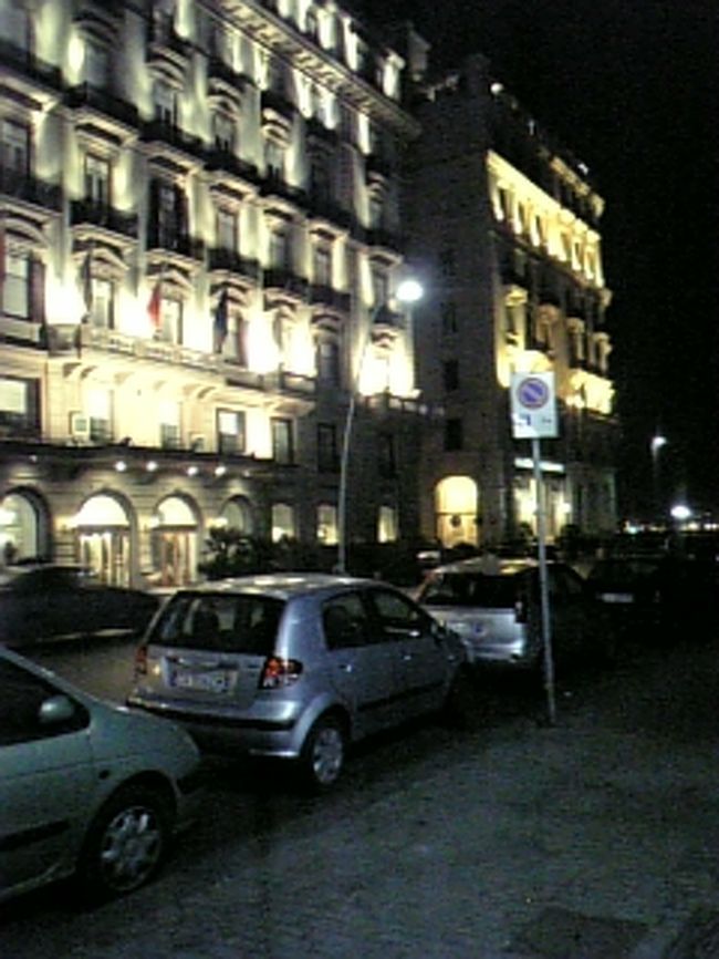 ｶｾﾞﾙﾀから夕方少し早めにナポリに帰り、明日行く予定のポンペイの予習。ということで、中央駅から地下鉄２線でPiazza Cavour下車、国立考古学博物館へ。閉館時間直前で、予約の必要な秘密の部屋とかゆうのも遅い時間だったので、そのまますぐに行きなさいってことで、見れました。そんな、別に秘密ってほどでもないんだけど。横で見てたアメリカ人？普通普通ゆうてましたよ(笑）<br />夜はホテル前の湾に面したLa Bersaglieraで。<br />月夜に適度にライトｱｯﾌﾟされた卵城とﾖｯﾄ、クルーザーを眺めながら、とても雰囲気のいいレストランでした。海の幸いっぱいのｻﾗﾀﾞにパスタにﾘｿﾞｯﾄに、もちろんワインはGreco di Tufo お約束。