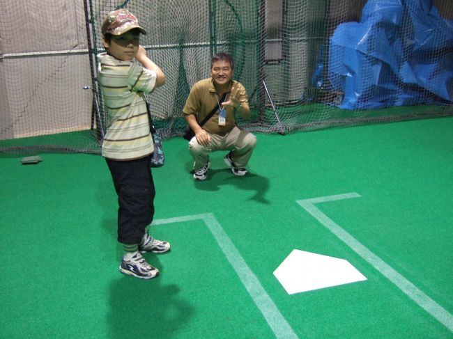 　ブルペンですよ。お約束のこの格好。