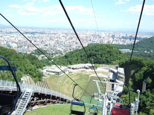 　リフトの帰り。私は怖くて棒にしがみついていました。