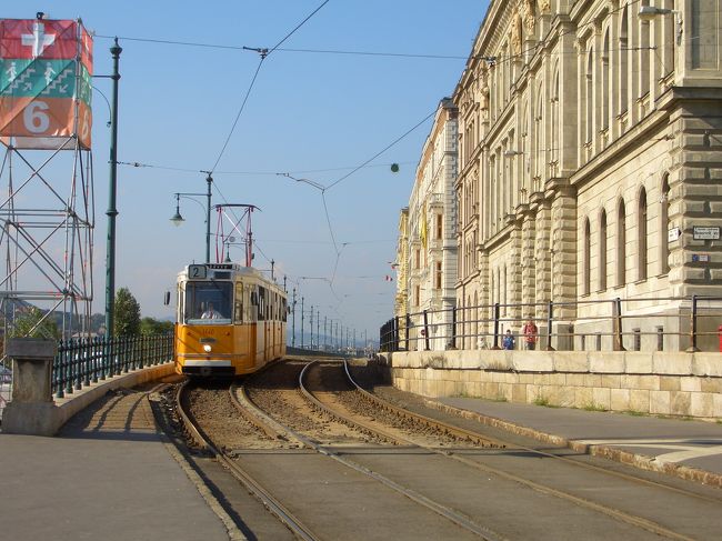 そして待つこと５，６分、お目当てのトラムちゃんがやってきました。新型もいいけど、やっぱり街に似合うのは旧型だよな〜〜。