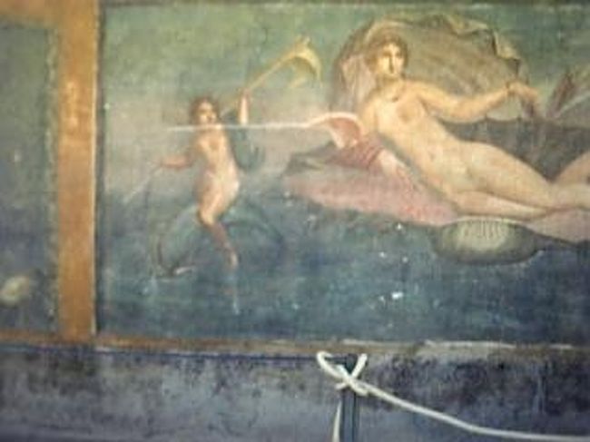 壁画｢貝殻のビーナス」<br /><br />かなり鮮明で美しいものでしたが、カバーも何もなしです。野ざらし状態。大丈夫なんやろか？<br />